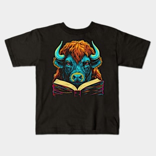 Bison Reads Book Kids T-Shirt